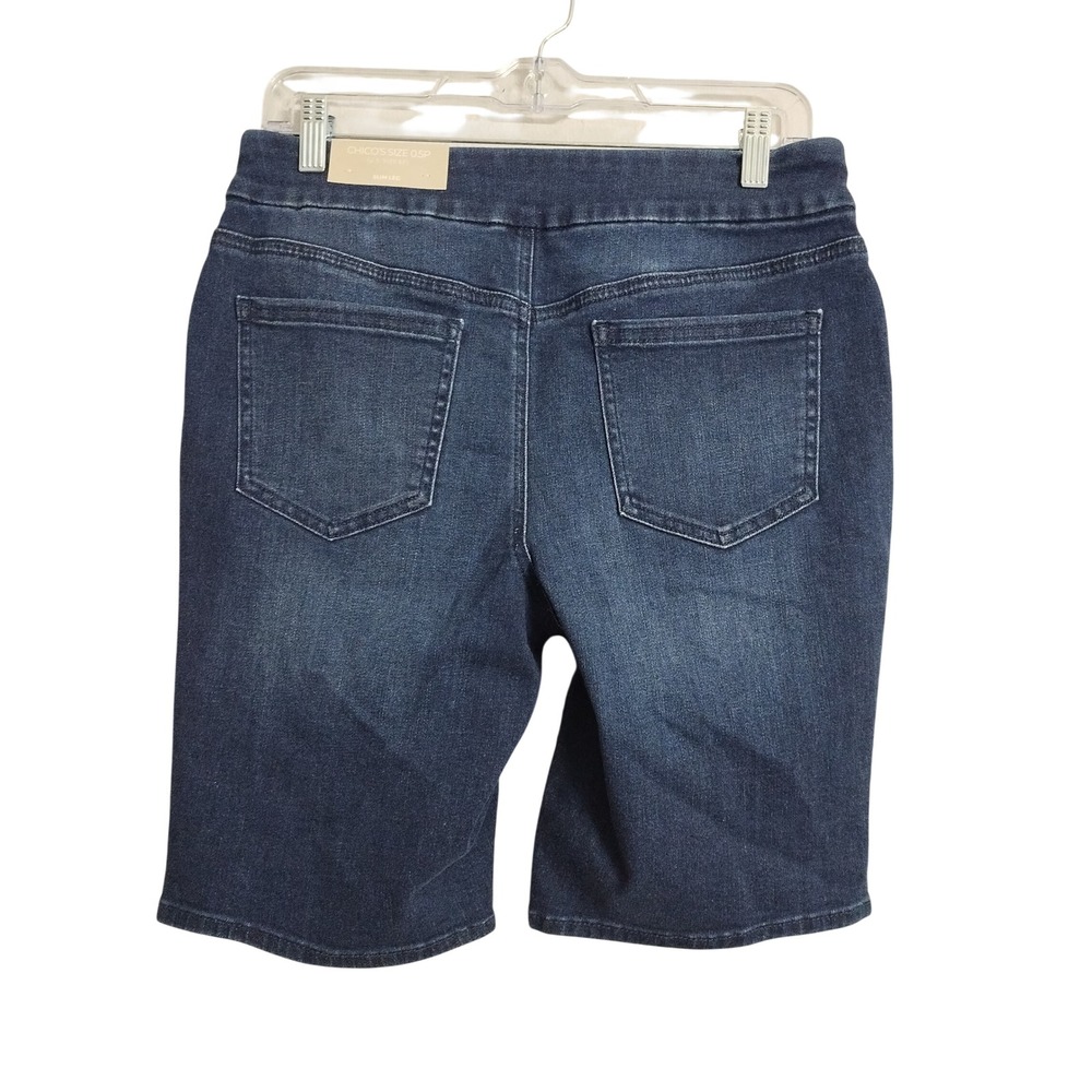 Chico's Slim Leg‎ Pull On Denim Shorts Modest Beach Resortwear Sz 0.5P 6P - Picture 2 of 5